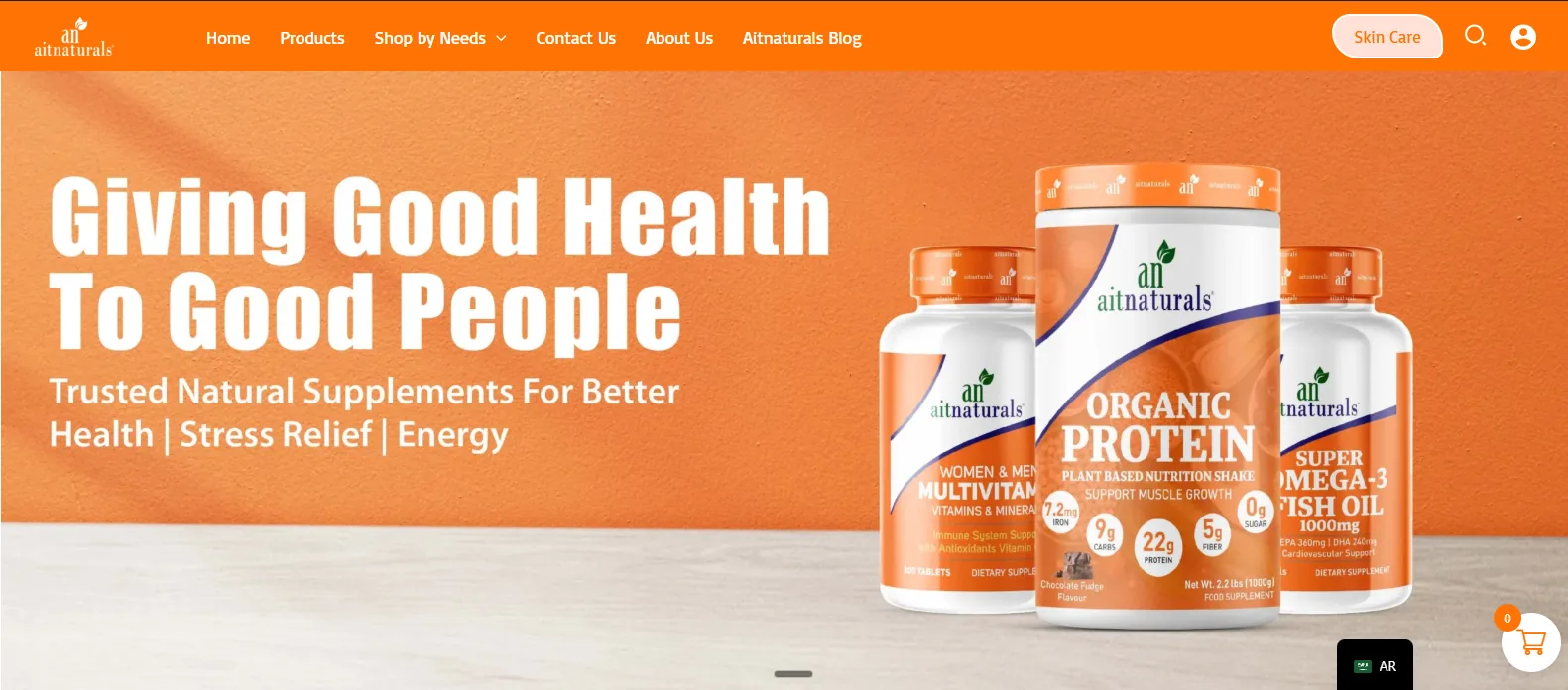 AIT Naturals WordPress website screenshot