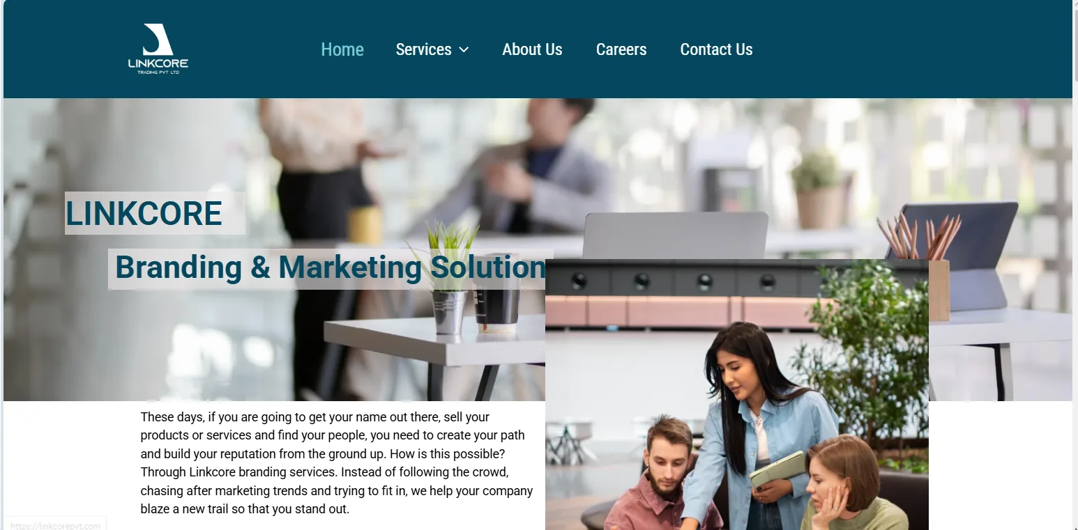 Linkcore Trading WordPress website screenshot