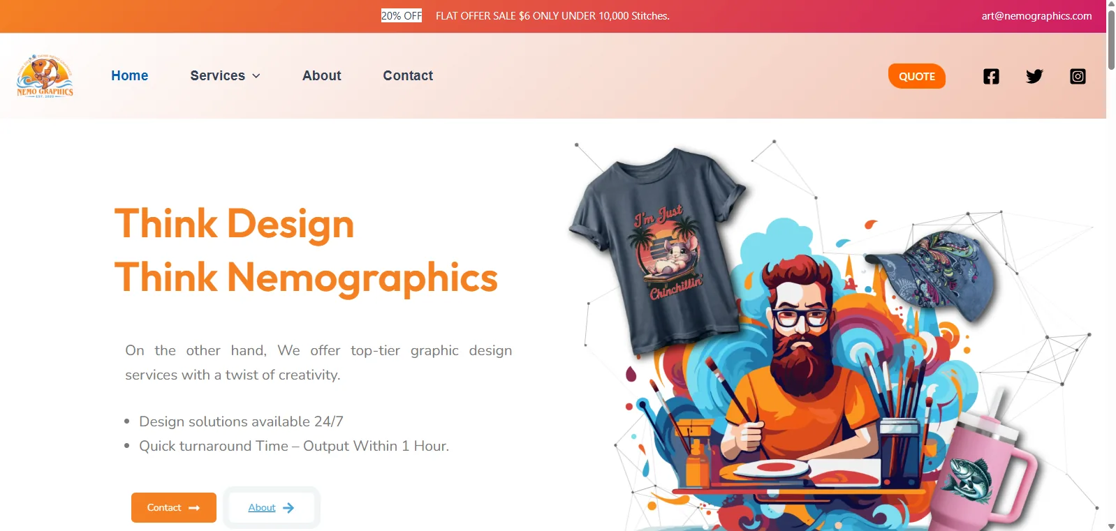 Nemo Graphics WordPress website screenshot